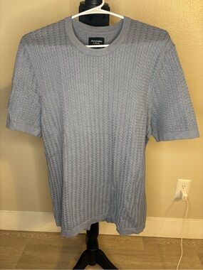 Abercrombie & Fitch Pale Blue Short-Sleeve Knit Polo Tee Size Medium
